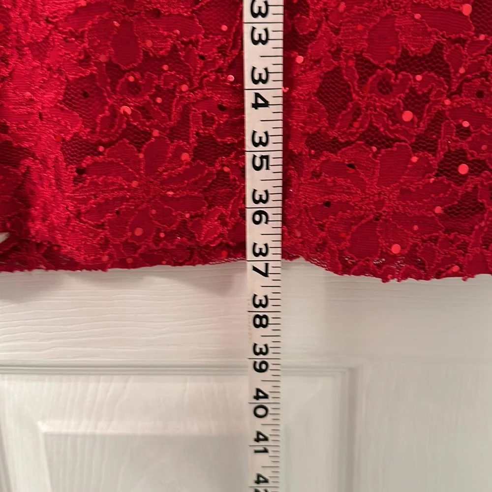 🍒Gorgeous Connect apparel, sequence cherry red dress size 8 “NWT” - Picture 7 of 9